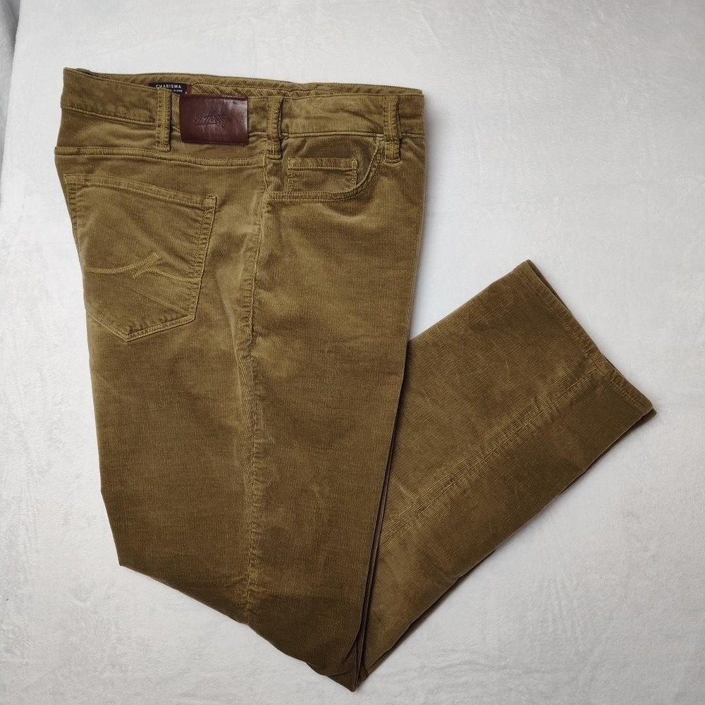 34 Heritage Corduroy Pants Mens 42x32 Brown Charisma Comfort Rise Stretch Work